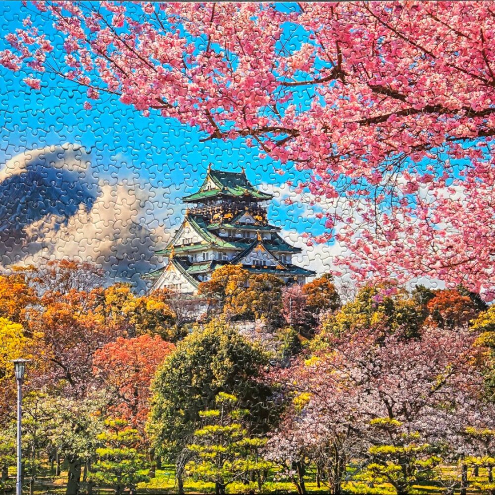 Full blossom, Osaka Castle, Japan, 1000 piece puzzle, Karmin International